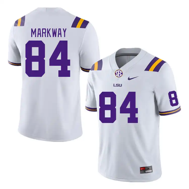 Men's LSU Tigers Mac Markway #84 White NCAA Football Jersey